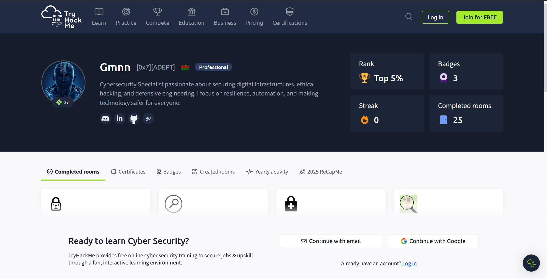 TryHackMe Badge